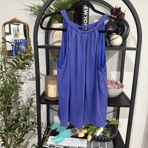 Green Envelope Royal Blue Sleeveless Blouse size large